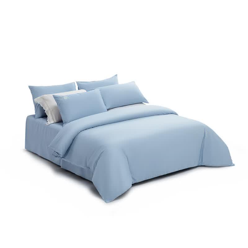 Mercury Home Textiles Azure Blue Embroidered Bedding Set
