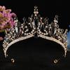 DIEZI Corona Tiara Barocca Vintage con Cristalli AB per Donne Ragazze Matrimonio Festa Elegante Lusso Corona di Strass Acconciatura Gioielli