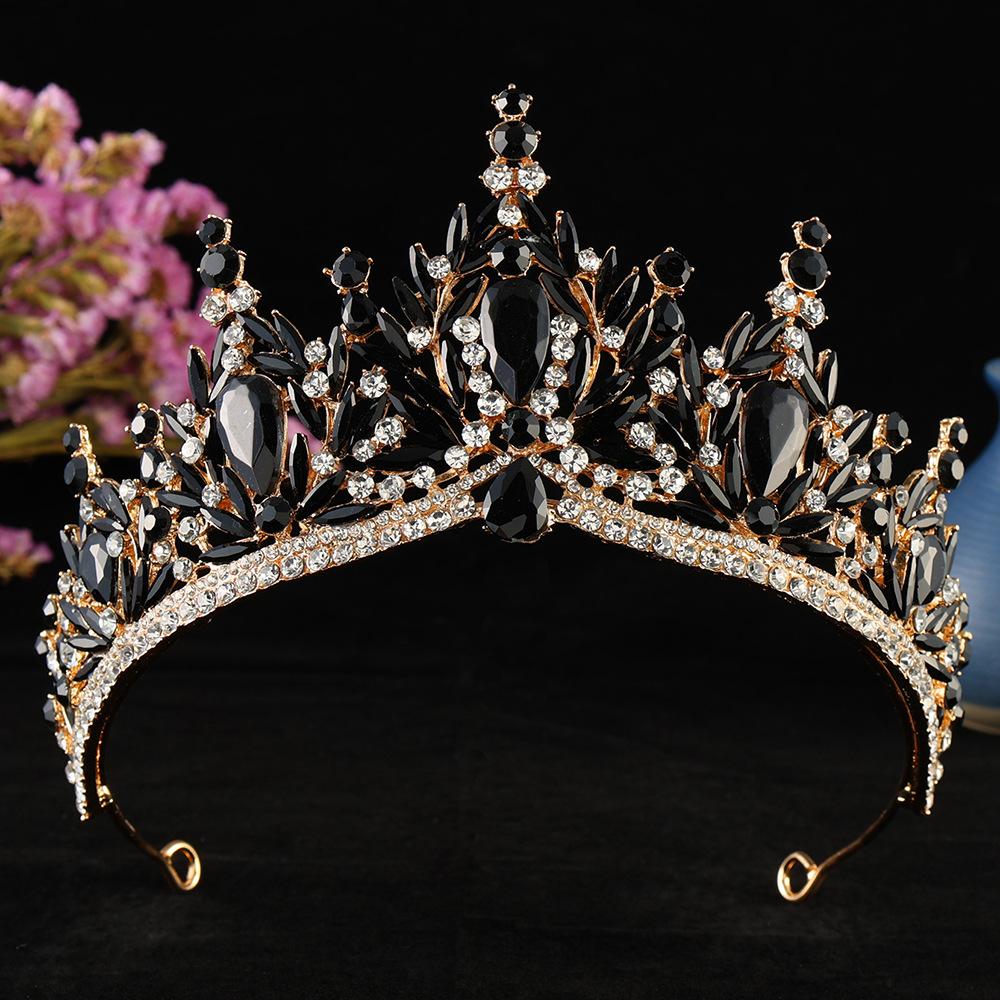 DIEZI Corona Tiara Barocca Vintage con Cristalli AB per Donne Ragazze Matrimonio Festa Elegante Lusso Corona di Strass Acconciatura Gioielli