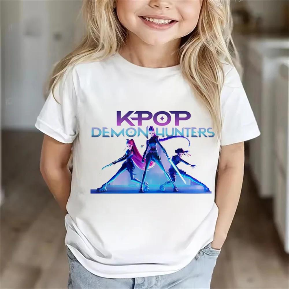 KPop Łowcy Demonów Koszulka Dziecięca Letni Top dla Chłopców i Dziewcząt 2026 Gorący Nadruk Ubrania Dziecięce