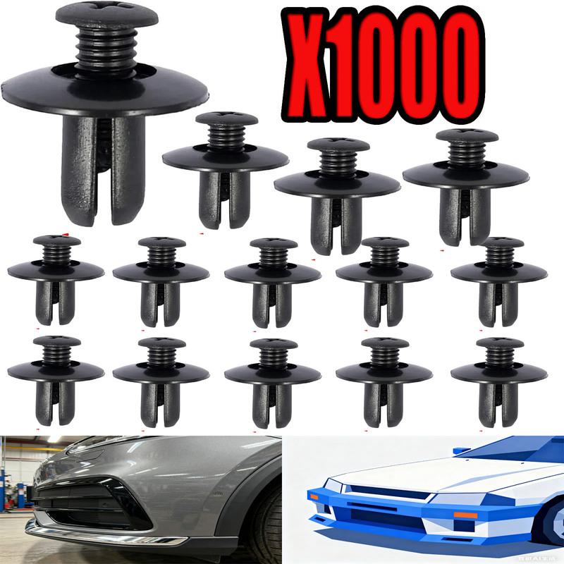 10-1000PCS 8mm Plastic Rivets Fasteners Screw Car Fender Bumper Screws Clips Rivets Door Trim Panel Retainer Fasteners Clips