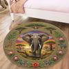 Elephant Decoration Round Area Rug,Carpet Rug for Living Room Bedroom Sofa Playroom Decor,Non-slip Floor Mat98