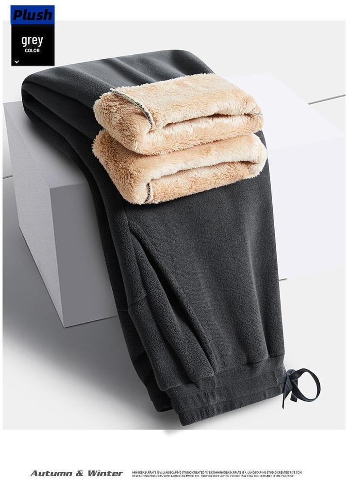 Ultra-Soft Unisex Fleece Pants - Thickened, Straight-Leg, Autumn/Winter Casual Wear