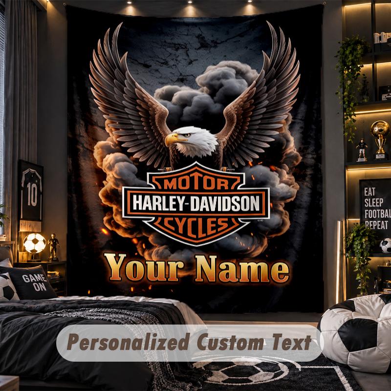ArazzoHarley-Davidson Testo Nome Personalizzato Appeso a Parete Personalizzato Arredamento Parete Casa
