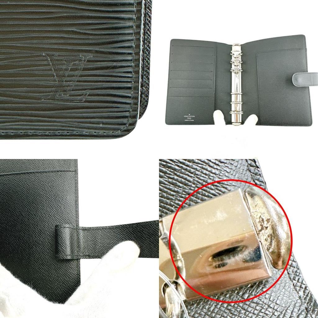 Louis Vuitton Epi System Notebook Cover Notebook Cover Epi Leather Noir Unisex R20042 Used