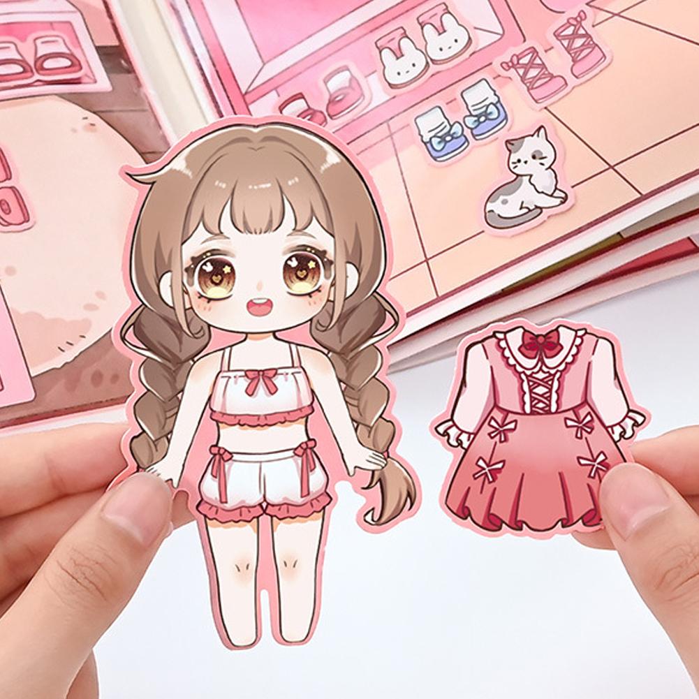 DIY Ruhiges Buch Mädchen Anziehspielzeug Kinder pädagogisches handgemachtes Papierbuch Puppenspielzeug