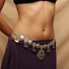 Fashion Vintage Coin Belt Golden Silvery Alloy Coins Fringed Belt Carved Flower Long Tassel Waist Chain Ethnic Style