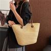 Fashion Straw Woven Large-capacity Bag Women's Spring and Summer New Woven Shoulder Bag Beach Travel Photo Tote Bag