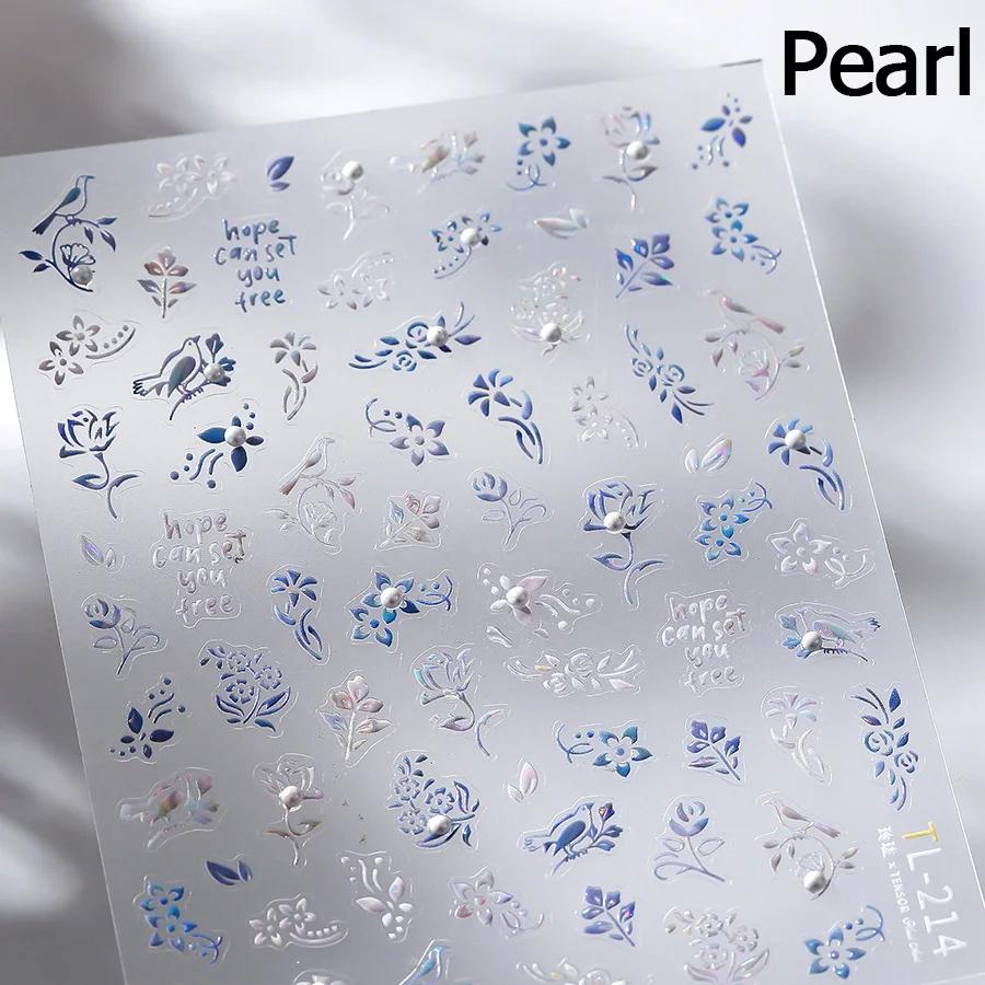 1pcs 5D Elegant White Daisy Nail Art Stickers Flower Adhesive Nail Decorations Decals DIY Manicure Accessories