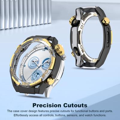 Hard Protective Cover Frame Compatible for Huawei Watch GT5 46mm Accessories Anti-Fall Hollow Out Watch Frame Bumper