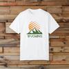 Wyoming Retro Mountain T Shirt Crewneck Vintage Slightly Graphic Top For Everyday Wear Breathable Homme Soft