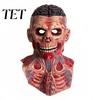Realistic Brain Flesh Details Scary Zombie Head Masque, Adults Horror Latex Full Hood Coverage Face Masque Creepy Skeleton Halloween Costume