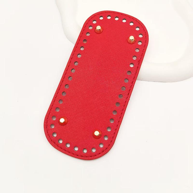 Spód torebki ze skóry i wełnianej włóczki DIY - owalna podstawa z poliuretanu do ręcznie robionych torebek