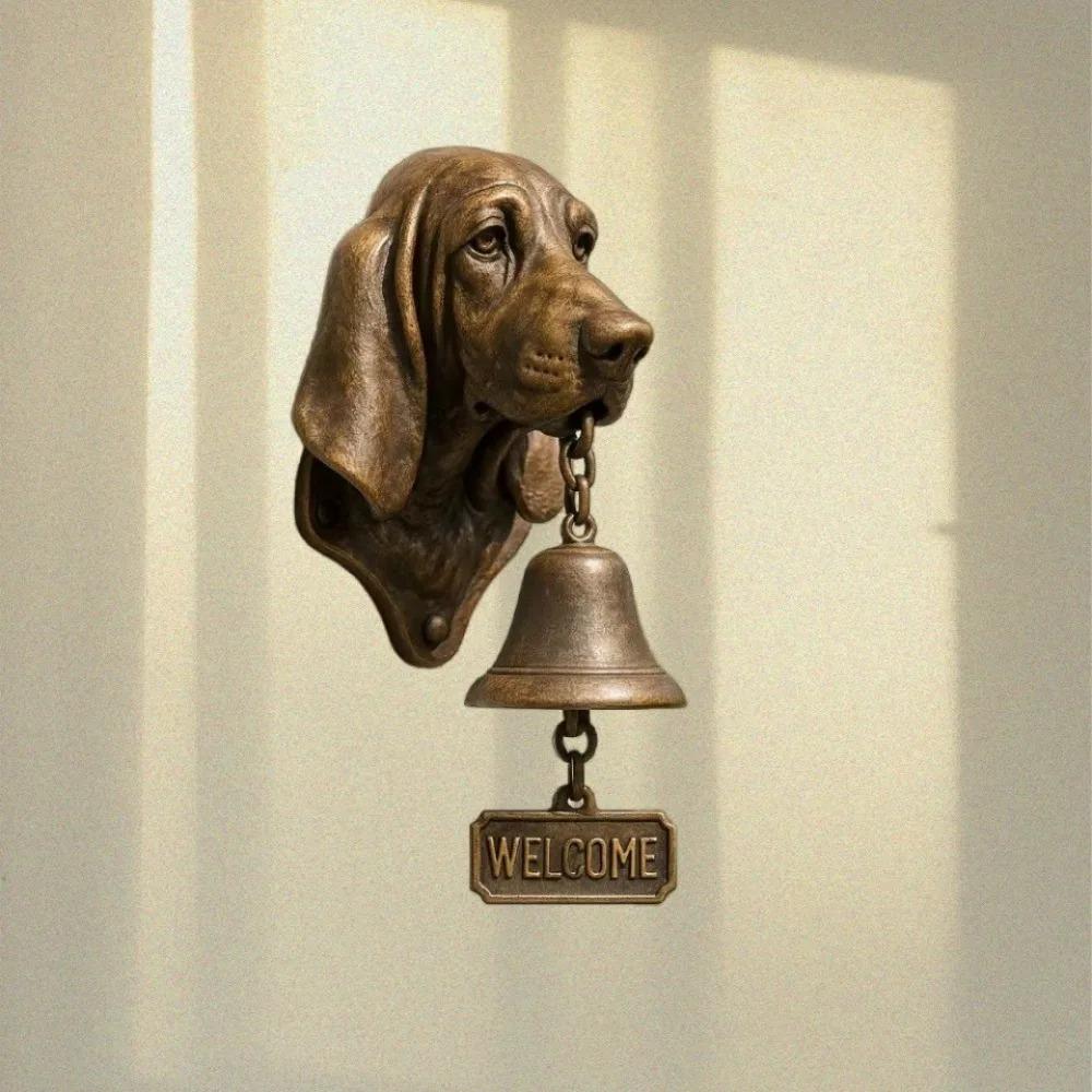 Farmhouse Decor Vintage Welcome Doorbell Unique Wall Mount Puppy Doorbell Resin Rustic Manual Doorbell Front Door