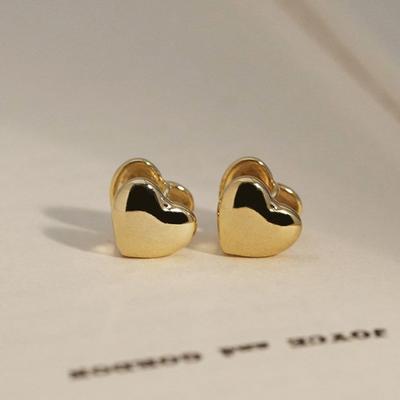 925 Silver Bold Heart One-Touch Ring Earrings W