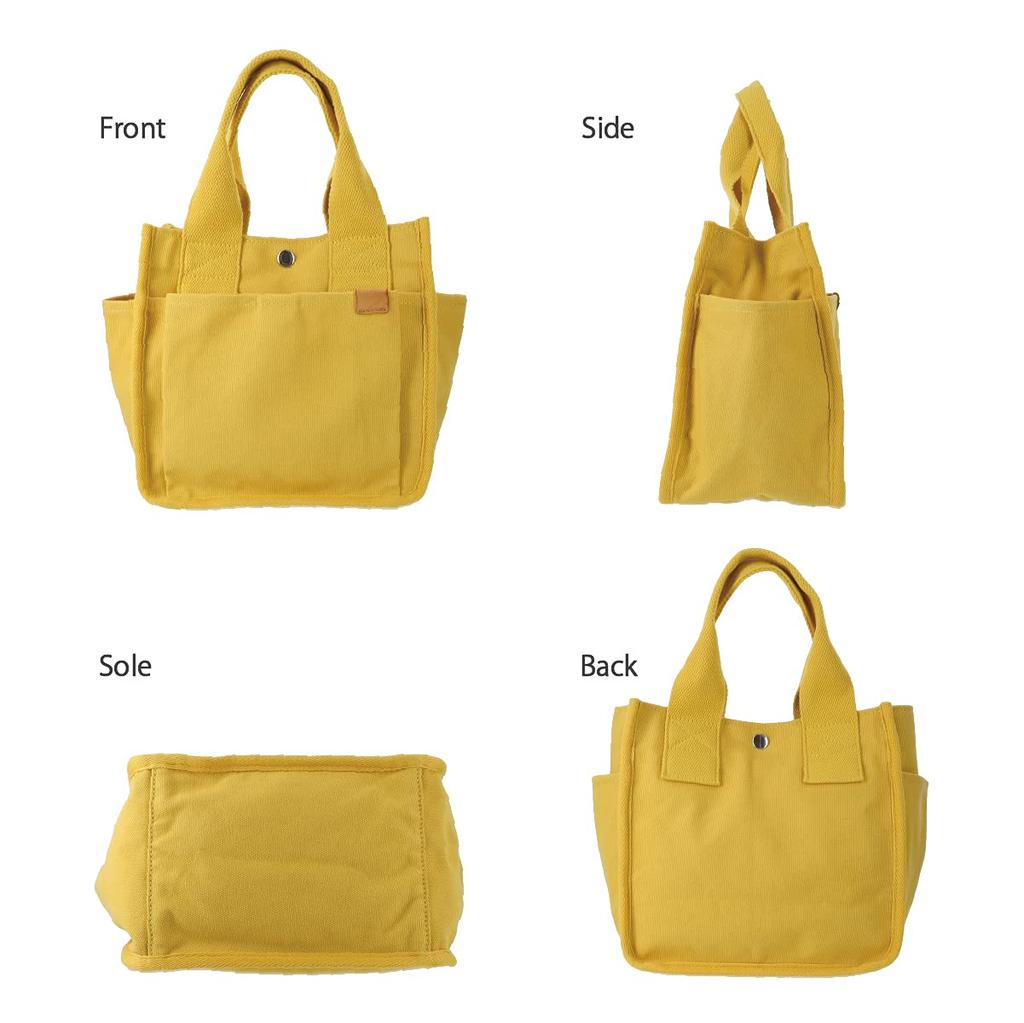 Dot and Stripe Monopia Canvas Tote Bag with Side Pockets, DS-15592, Women's, Pink x Natural, Free Size