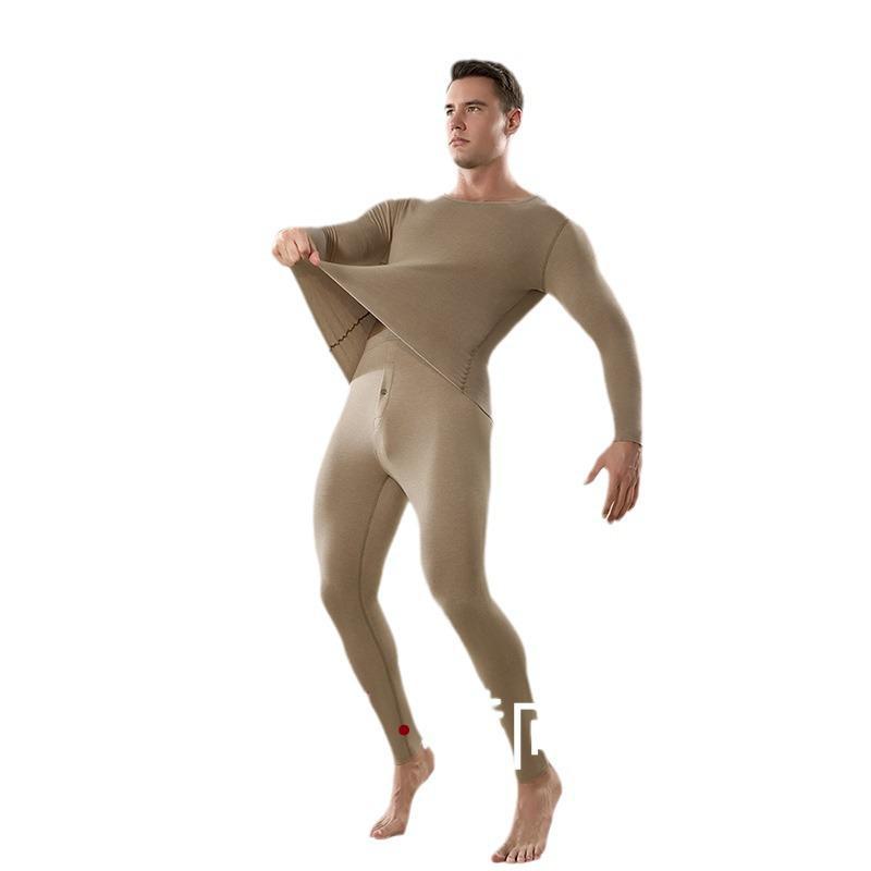 Men's Custom 24 Cashmere Suit: Far Infrared, Moisture-Absorbing, Heating Autumn Underwear with Acrylic and German Cashmere.