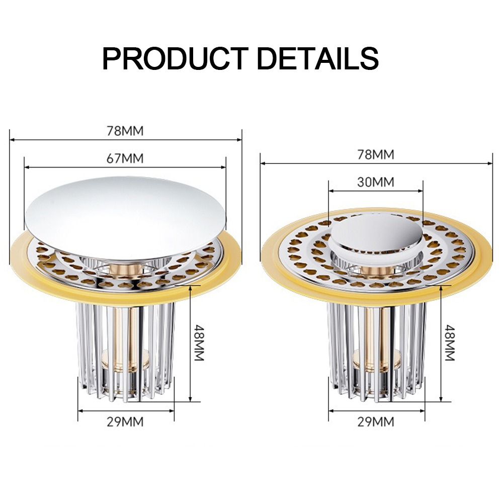 Plastic Floor Drain Filter Mesh Hair Trap Anti-clog Washbasin Bounce Core Sealing Cover Multifunctional Sink Strainer