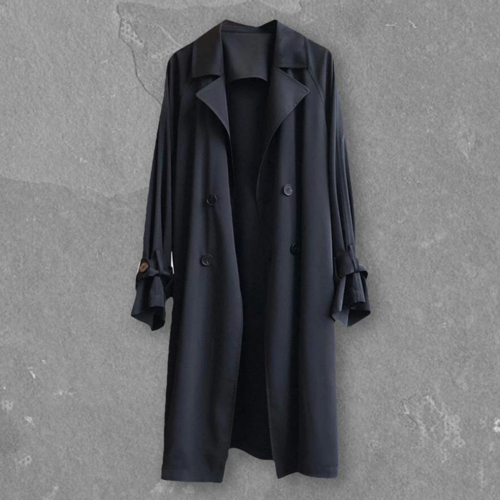 Senhora elegante jaqueta casual botões outwear elegante cor pura senhora sobretudo