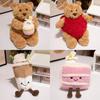 Heartwarming Bear Doll Cake And Milk Tea Themed Plush Toy Adorable Girl Gift
