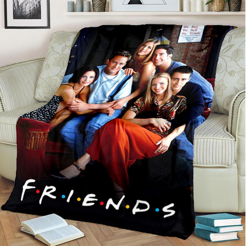 1PC Friends printed blanket, all season lightweight home office outdoor nap multifunctional blanket A8