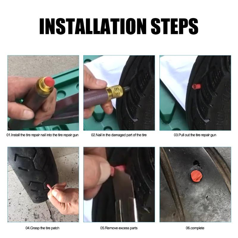 Gumminägel für Autos, Pilzkopfstopfen, Reparatursets für Reifenpannen von Motorrädern und Fahrrädern, Gummigeschosse, Reparaturstopfen für schlauchlose Reifen