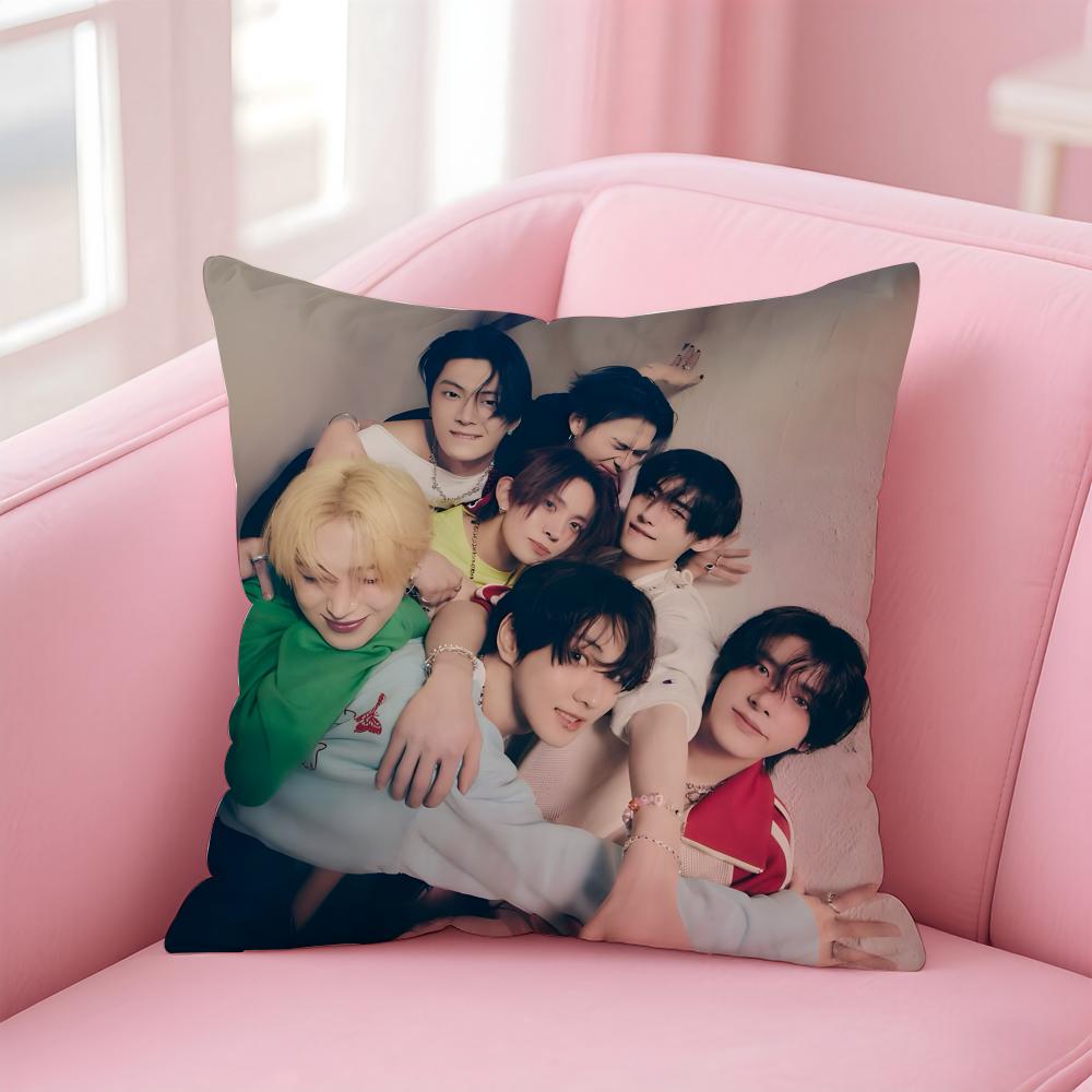 EENHYPEN Cushion Cover Pillowcase Short Plush Invisible zipper Room Sofa Cushion Cover