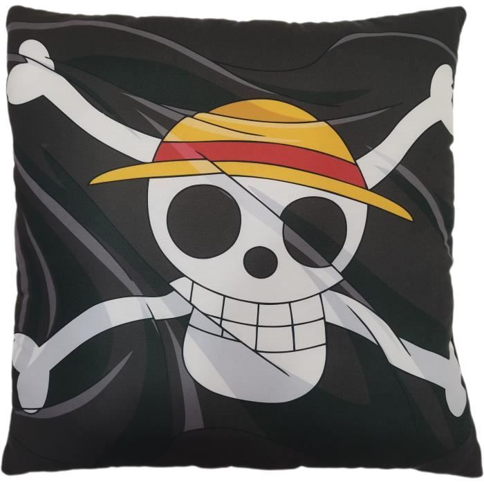 Coussin Double Face - Carré - ONE PIECE - Luffy Et Son Équipage - Microfibre - 40 X 40 Cm
