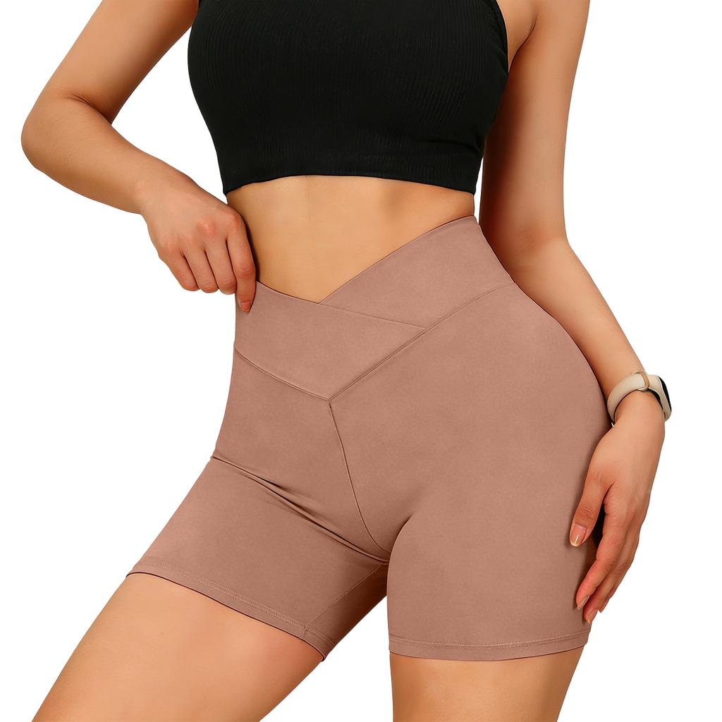 Ladies' Color V-waist Slim Fit Fashionable Versatile Casual Trend Shorts With Hip Coverage