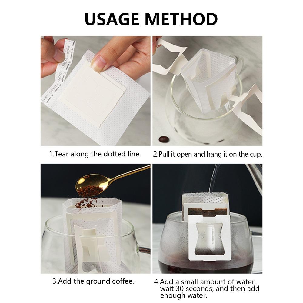 50pcs set Hanging Ear Design Drip Coffee Bags 50 Count Single Serve Coffee Filters For Camping