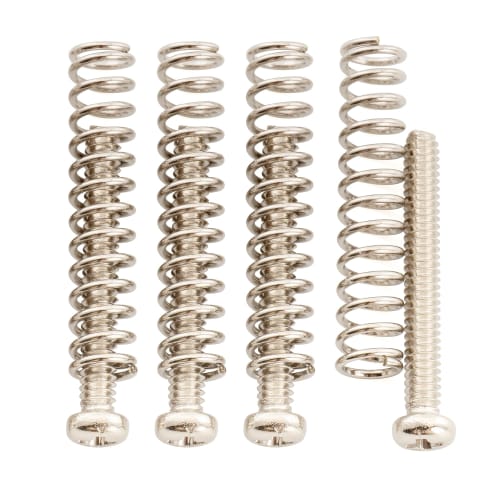 Musiclily Ultra UNC#3-48 X 0.78" (2.5x20mm) Humbucker Pickup Screw and Spring Set, Stainless Steel, Nickel, for Fender USA MIM Electric Guitars (Set O