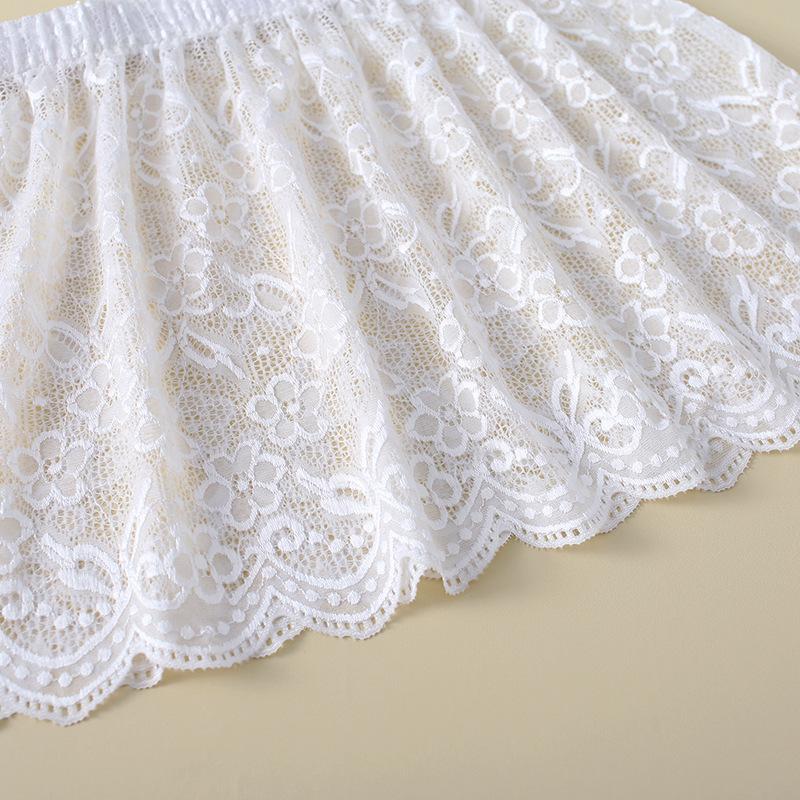 Women Lace Floral Fake Shirt Skirt Blouse Tail Hem Detachable Underskirt Shirt False Mini Skirt Fake Hem Adjustable Fake Top
