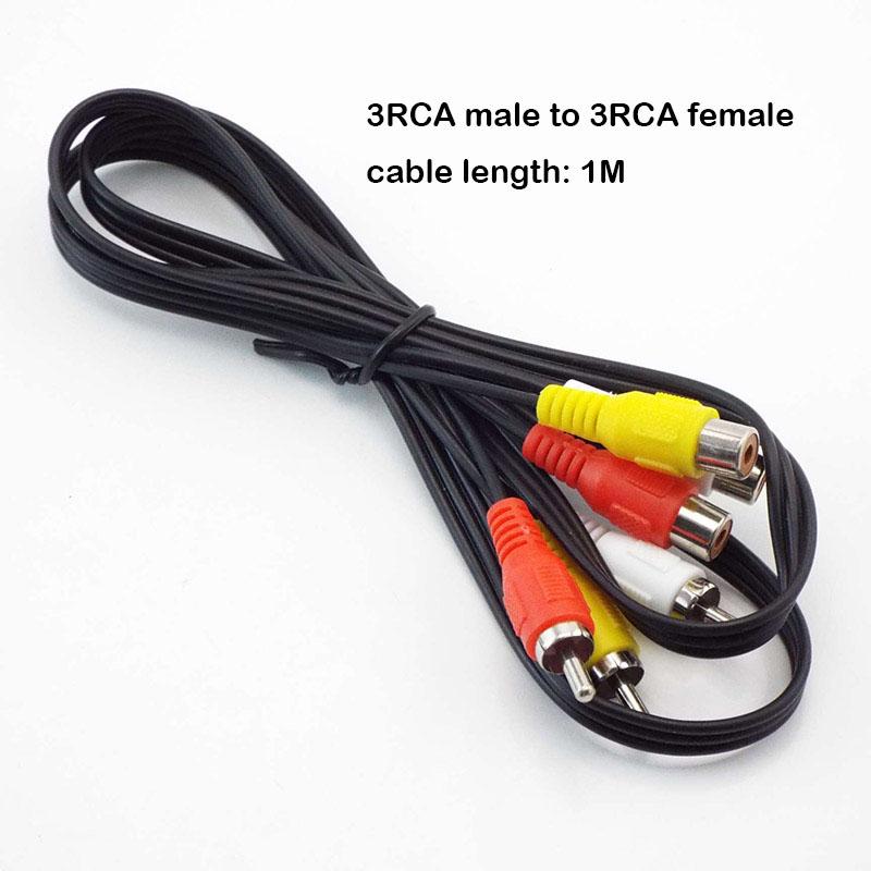 1m Audio video 2 3 RCA Cable male to 2 3 RCA male female Jack Plug Stereo to 2RCA 3RCA Socket AV Adapter connector cord Media