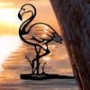 Metal Flamingo Bird Sign Cutout - Rustic Outdoor Home Garden Decor. A Wonderful Housewarming Gift for Patio and Lawn Decoration