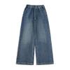 2025 Girls' Embroidered Wide-Leg Jeans: Spring/Fall Casual Straight-Leg Pants for Medium & Big Kids