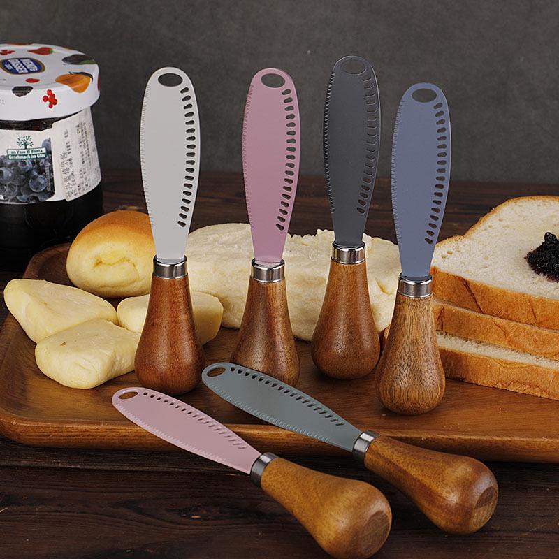 Acacia Wood Handle Stainless Steel Butter & Cheese Knife Set