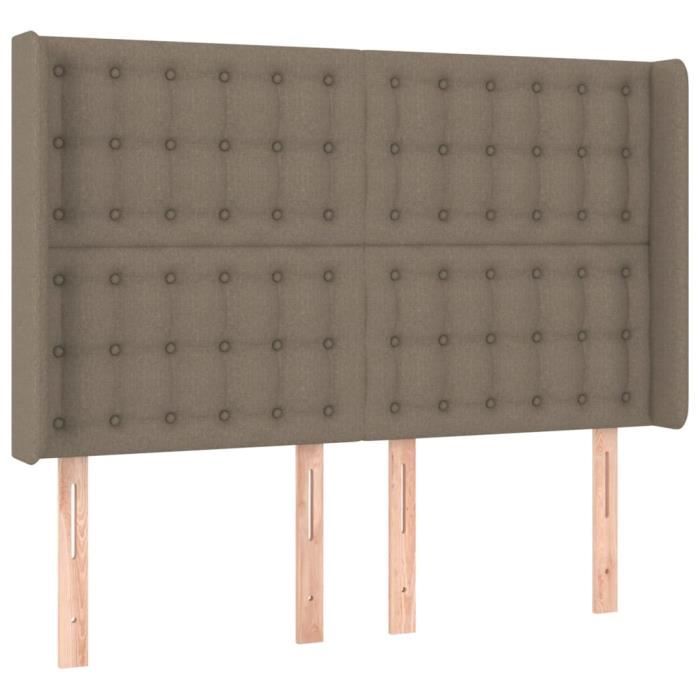 VidaXL Tête de lit avec oreilles Taupe 147x16x118-128 cm Tissu3120016