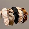 New Fashion Headbands women headwear wide Bezel Satin Hair hoop Pleated Hairbands Solid Color Silky Hair Bands Hair accessories