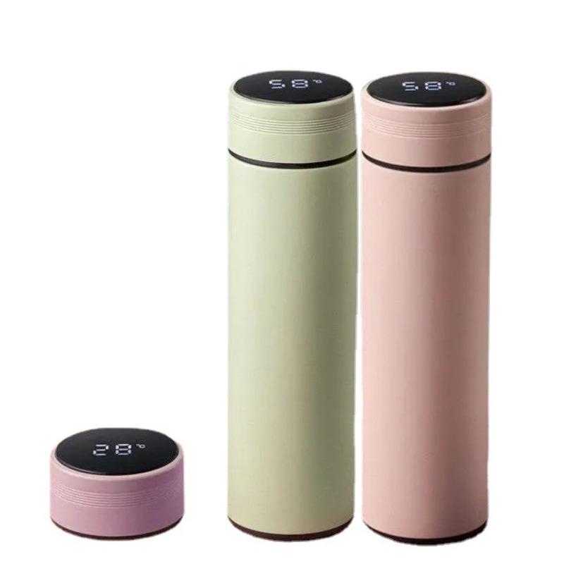 480ml 304 Stainless Steel Temperature Display Large Capacity Insulated Bottle Cute and Simple Korean Version Tea Water Cup