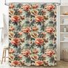 Vintage Floral Shower Curtain Soft Print Fabric Bath Decor for Home Decoration Pink Peony Pattern Size: 72 x 72 inches (183cm x