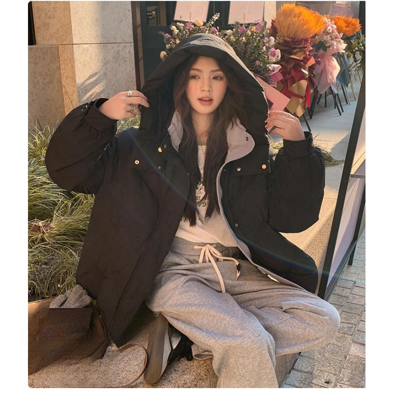Down Cotton Coat for Women's Winter New Style Small Short Color Matching Cotton Coat Coat