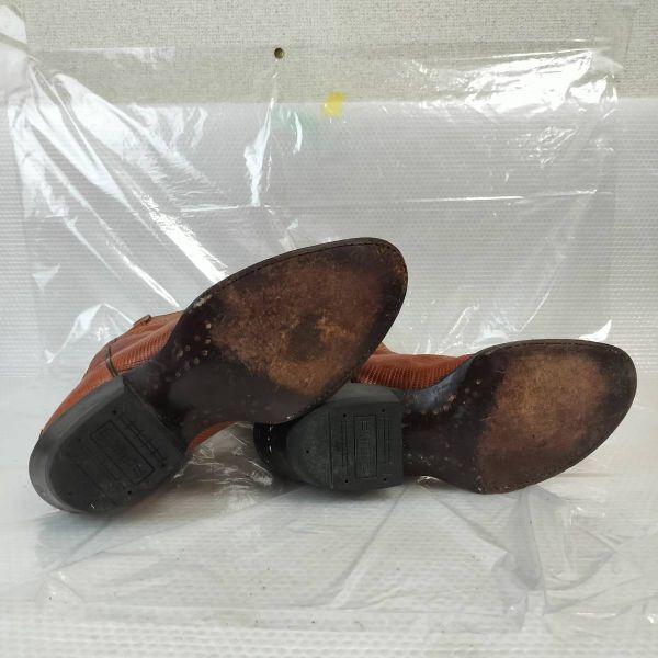 80s-90s Vintage CORRAL BOOTS lizard leather western pecos boots 6.5M men 24.5 Goodyear welt(USED)