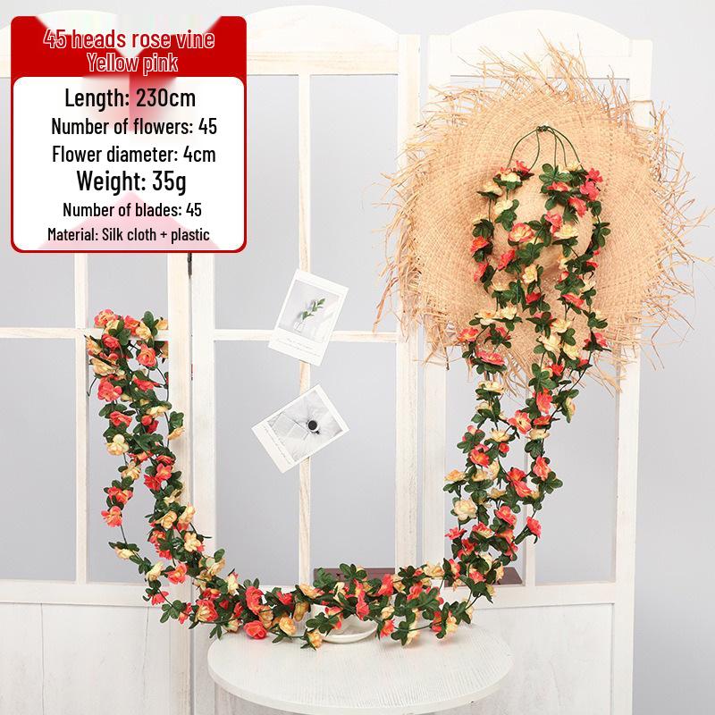 Искусственная розовая лоза Декорация свадебной арки и Чехол для AC трубы