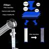 VILOYI Shower Head Water Saving High Pressure Handheld Turbo Propeller Showerhead Adjustable Water Flow Bathroom Filter Nozzle
