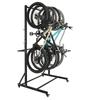 Freestanding Bike Storage Rack with Locking Casters 6 Hooks Heavy-Duty Hanging Bike Holder Height Adjustable Home Garage Stand