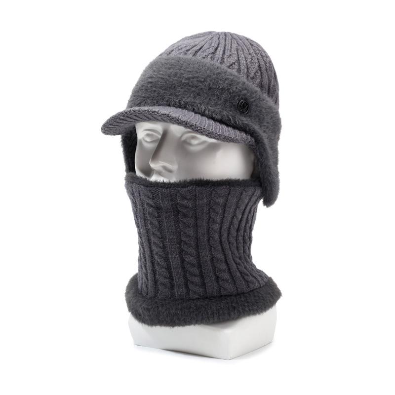 Cappello da uomo anziano, berretto invernale in velluto, caldo cappello di lana lavorato a maglia, da nonno