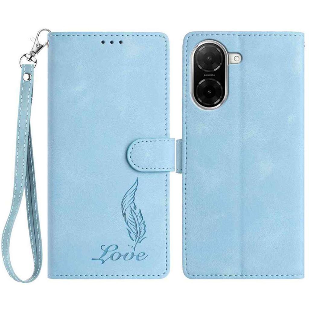 Quill Pen Embossed Pattern Flip Card Design Wallet Case for Nokia C12 C2 C210 C22 C310 C32 G310 XR21...(8-Color)