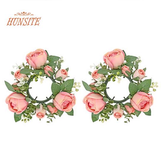 2ks Realistický svícen věnec, umělý věnec pro domácnost