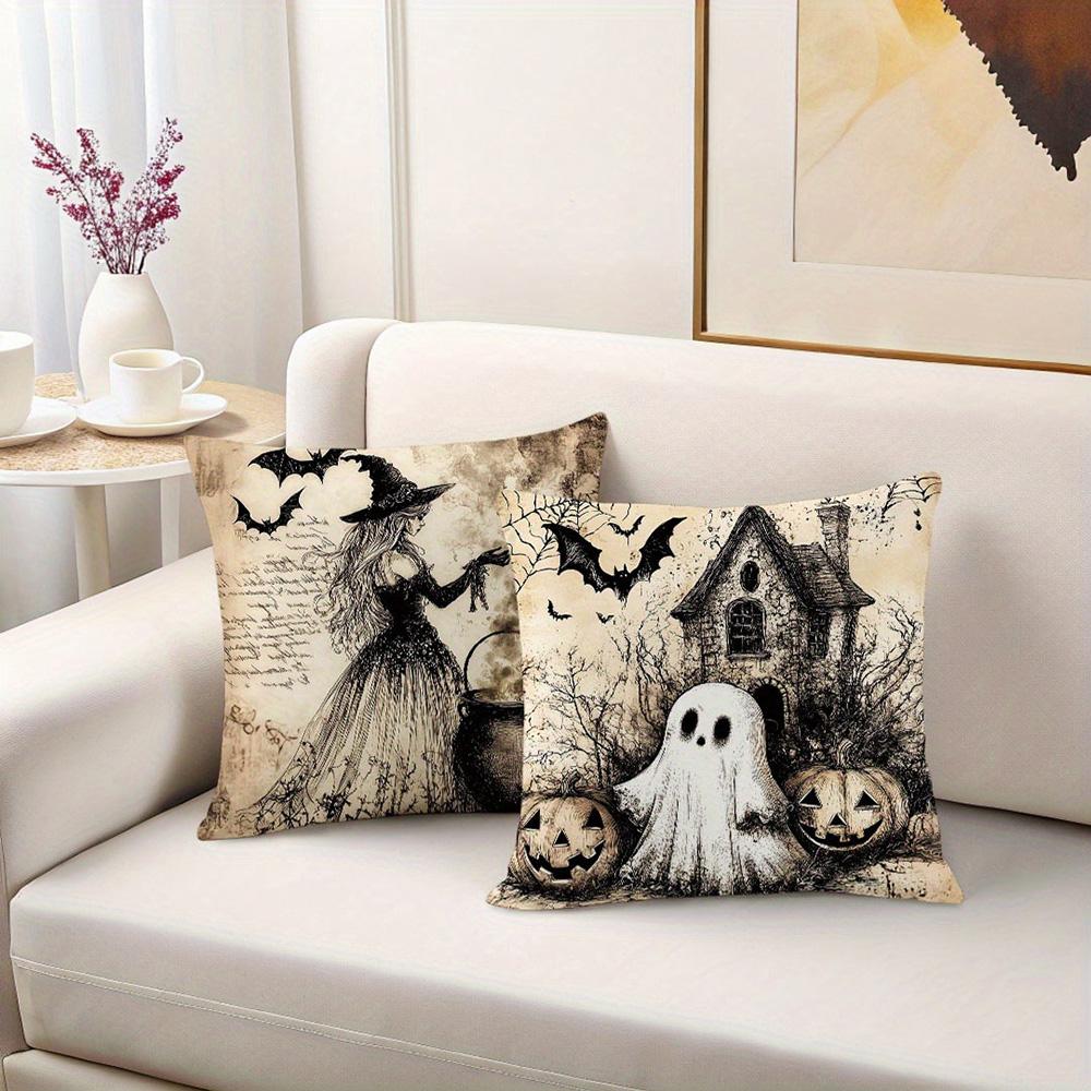 Halloween Themed Pillow Covers: Witch, Pumpkin, Haunted House & Ghost Designs Sofa cushion cover home room decoration