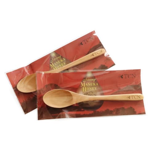 TCN Manuka Honey Wooden Spoon, 18cm Long, Natural Honey